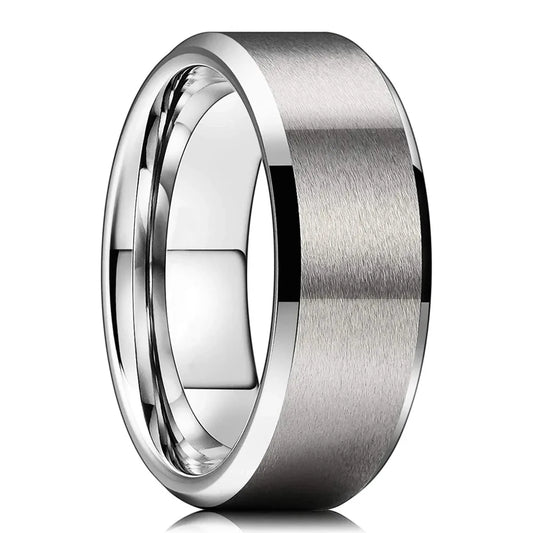 Minimalist Matte Silver Band Ring